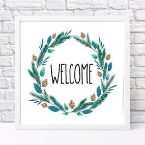 Постер в рамке Welcome 30x30 см (WKMT_22NG002_WH)