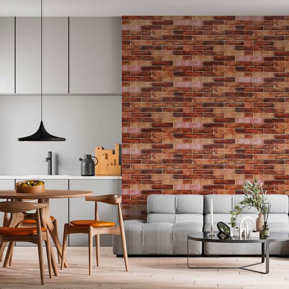 Самоклеюча 3D панель 19600x700x3мм Коричнева Катеринославська Цегла SW-00001469 | Зображення 7