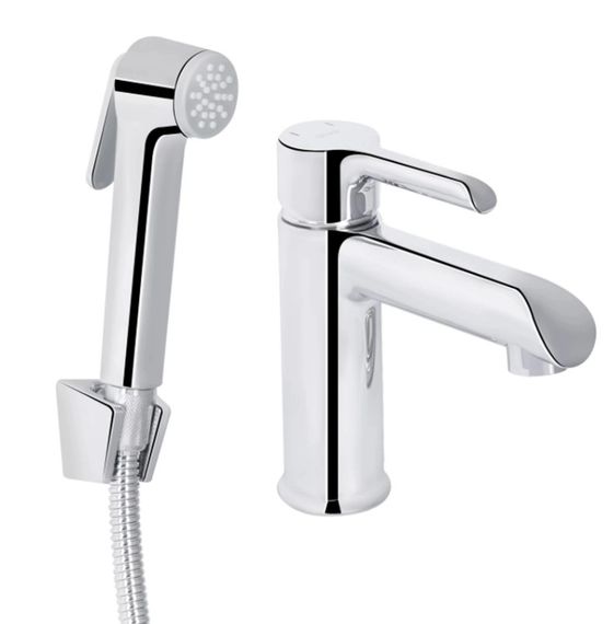 Змішувач для раковини Qtap Grand, Chrome (k35) з гігієнічним душем QTGRA272CRM45670
