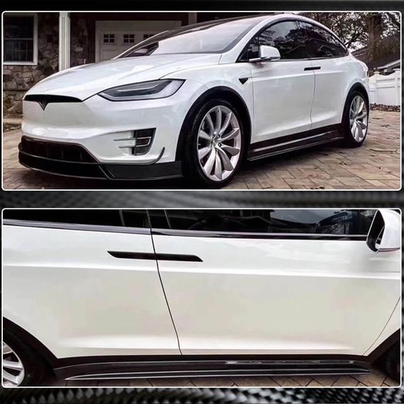 Накладки на пороги (2015-2021, Карбон) для Tesla Model X 2015- рр | Зображення 3