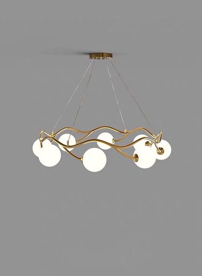 Люстра підвісна на 8 лампочок 26857 Латунь 40-140х65х65 см. | Зображення 2