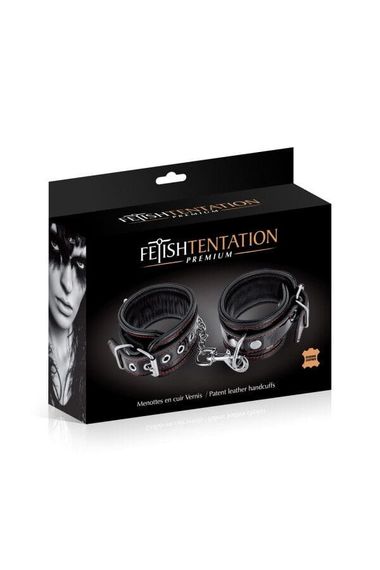 Наручники Fetish Tentation Premium Patent leather handcuffs Чорні One Size | Зображення 3
