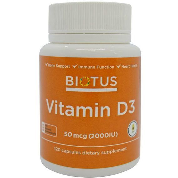 Вітамін D Biotus Vitamin D3, 2000 ME 120 Caps BIO-530081