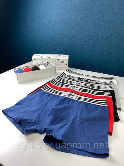 Чоловічий комплект трусів Adidas, подарунковий набір чоловічих трусів Адідас у коробці на 5 штук, набір трусів Адідас | Зображення 2