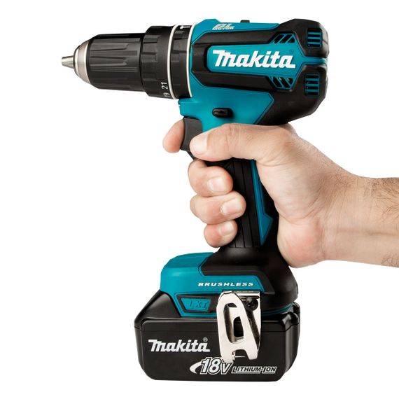 Шурупокрут з ударним режимом акумуляторний Makita DHP485RFJ (50 Нм, 1.5-13 мм, BL, LXT) | Зображення 1