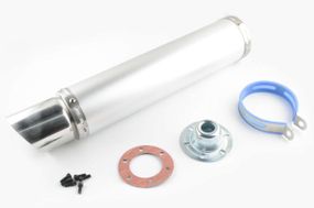 Глушитель (тюнинг)   420*100mm, креп. Ø78mm   (нержавейка, хром, прямоток, mod:2)