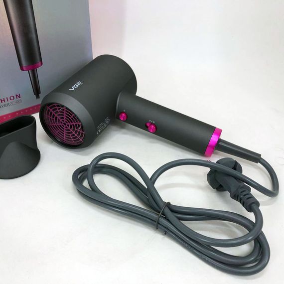 Фен для объемной укладки VGR V-400 2000 Вт, Фен электрический с насадками практичный AX-87 | Зображення 7