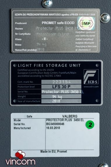 Сейф огне-взломостойкий VALBERG Protector PLUS 3450 EL | Зображення 6