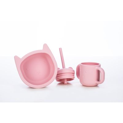 Тарелка детская FreeON Kitty, силіконова pink (46330) | Зображення 2