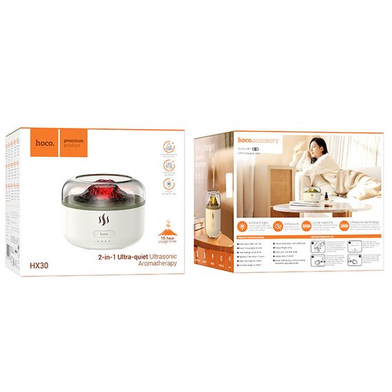 Увлажнитель воздуха Hoco HX30 Ultrasonic aromatherapy 160ml White | Зображення 5