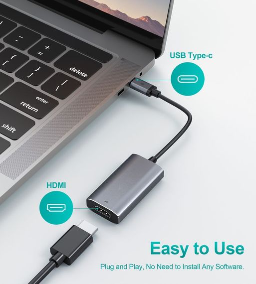 Адаптер-перехідник USB Type-C на HDMI Choetech HUB-H16-GY | Зображення 1