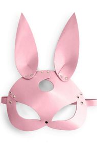 Кожаная маска Зайки Art of Sex Bunny mask One Size Розовая
