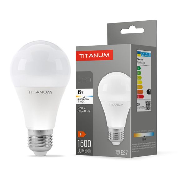 Світлодіодна лампа TITANUM A65 15W E27 4100K
