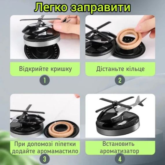 Автомобільний багаторазовий GREY ароматизатор вертоліт для авто парфумів у машину пахучка салону | Зображення 4