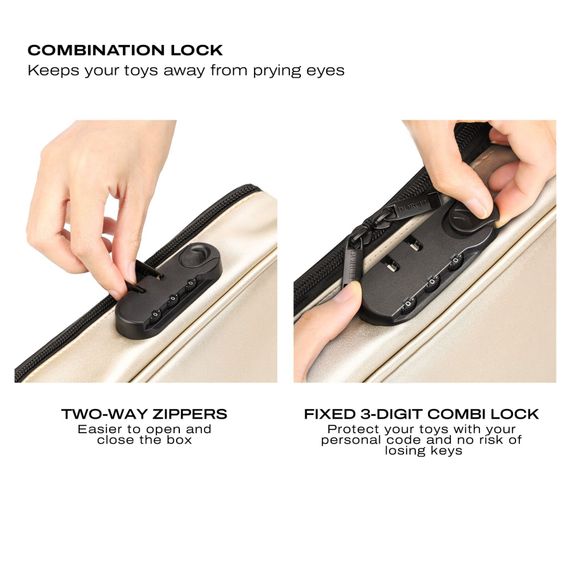 Кейс для іграшок Dorcel DISCREET BOX LUXURY GOLD, кодовий замок, 27×16×7,62 см | Зображення 4