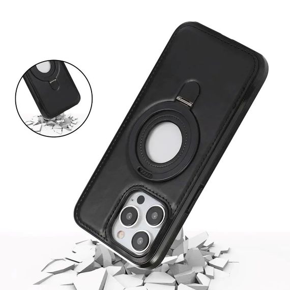 Чохол Leather Stand з підставкою MagSafe для iPhone 15 Pro Max колір Чорний | Зображення 2