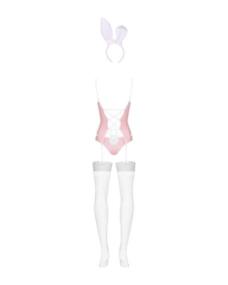 Еротичний костюм зайчика Obsessive Bunny suit 4 pcs costume pink L/XL, рожевий, топ з підв’язками, т Sex Aura | Зображення 5