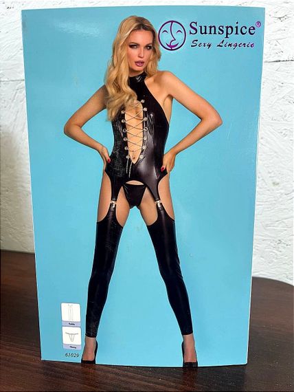 Комбинезон черный с чулками Sunspice и стринги в комплекте, S/M sexstyle | Зображення 3