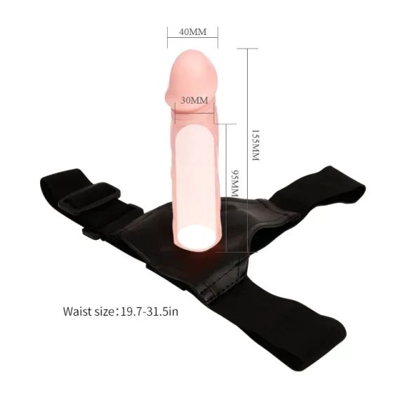 Страпон порожнистий фалопротез Baile Strap On з кріпленням на трусиках, беж Sex Aura | Зображення 7