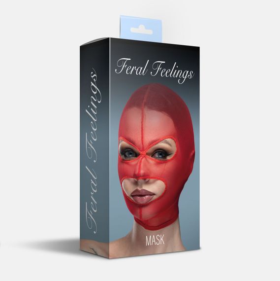 Маска сітка з відкритим ротом та очима Feral Feelings - Mask Red | Зображення 1