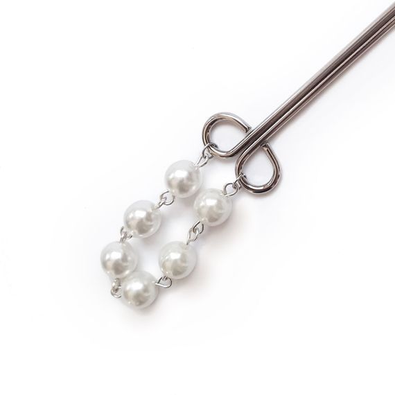 Затискач для клітора Art of Sex - Clit Clamp Royal Pearls, Сріблястий | Зображення 3