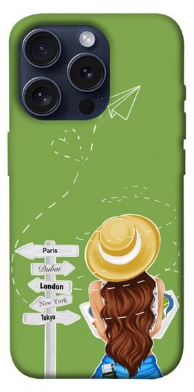 Чохол з картинкою Travel girl для Apple iPhone 15 Pro (6.1")