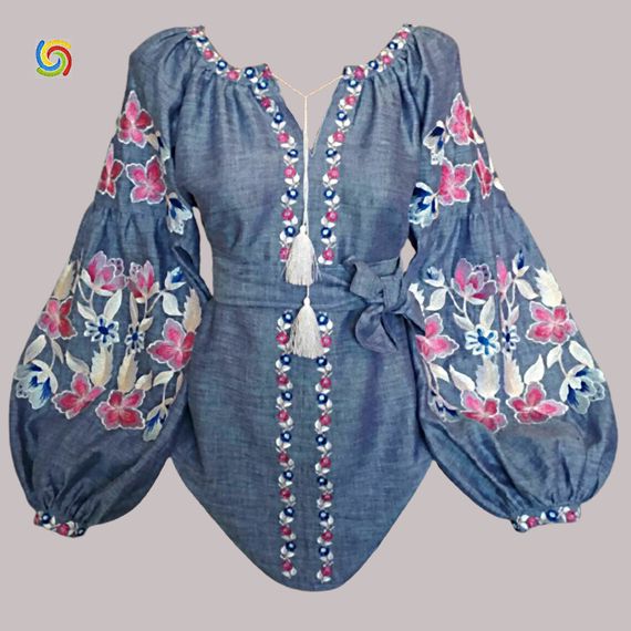 Рубашка	 Украинская 	 вышиванка 	222268116	 цвет  	синий	 размер 5	X