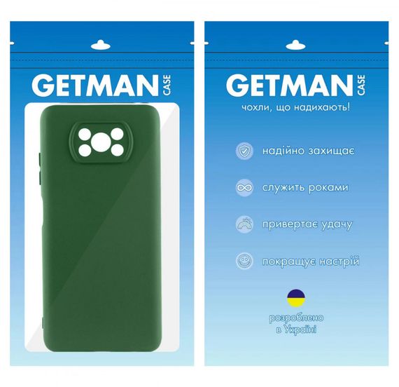 Чохол TPU GETMAN Liquid Silk Full Camera для Xiaomi Poco X3 NFC / Poco X3 Pro Зелений / Dark green | Зображення 4