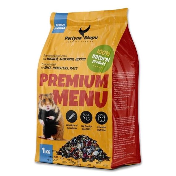 Корм для хомяков Перлина Степу Premium Menu, 1 кг