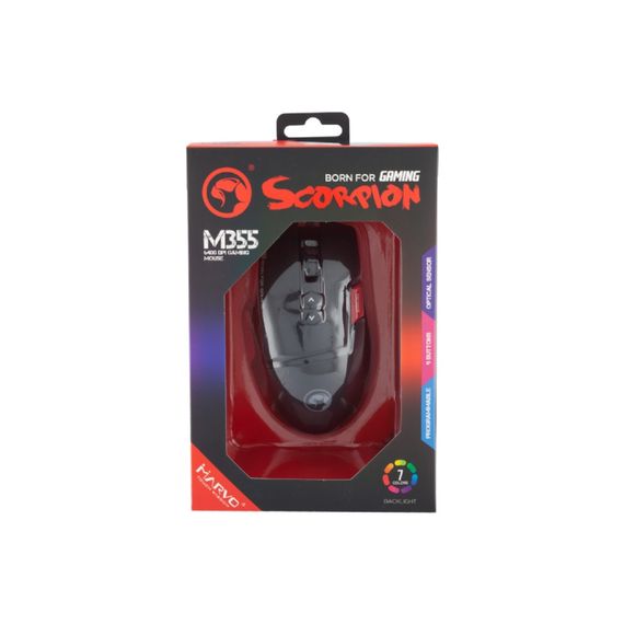 Мишка Marvo M355 7colors-LED USB Black (M355) | Зображення 4