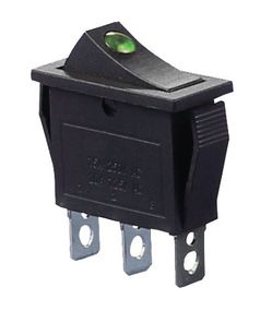 Перемикач KCD3-101EN G/B 220V 1 кнопка зелена з підсвічуванням Ny95500835