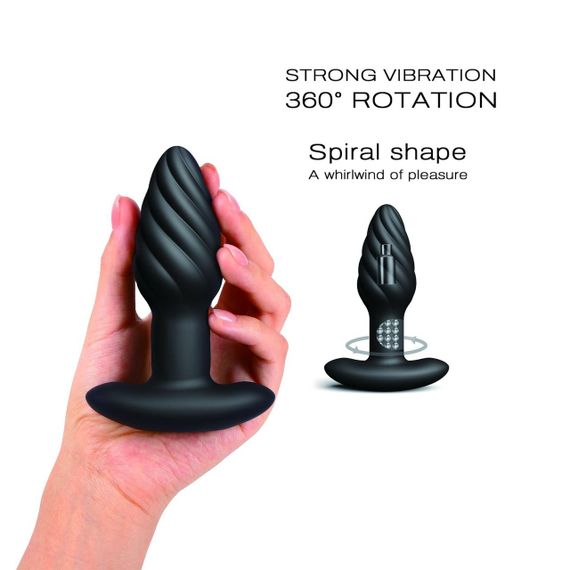 Анальна пробка Dorcel SPIN PLUG з вібрацією та обертанням, USB, пульт ДК, водонепроникна IPX7 | Зображення 2