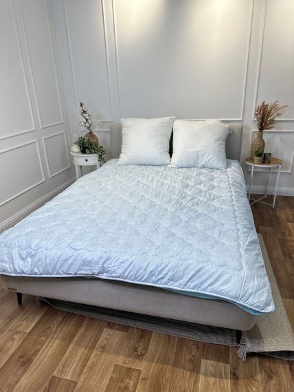 Ковдра двоспальна подвійна 4 сезони з холлофайбера Arda 21556 175х215 см блакитна | Зображення 5