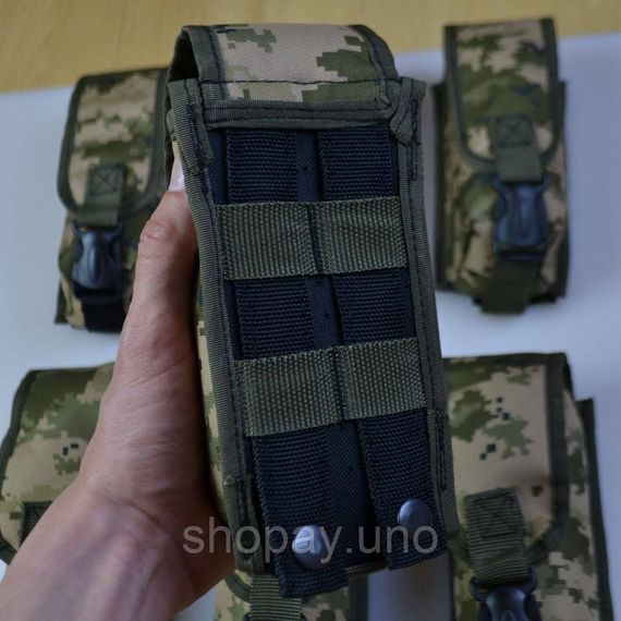 Подсумок на 2 магазина двойной из кордуры пиксель MOLLE тактический OM-84 | Зображення 3