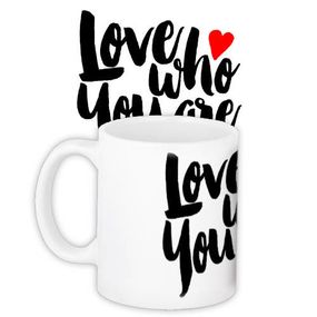 Кружка с принтом Love who you are 330 мл (KR_16J049)