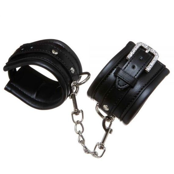 Наручники з ущільнювачем Luxury Fetish Rivet and Style BLACK, Черный | Зображення 1