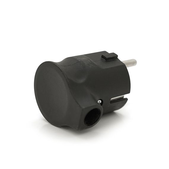 Вилка с заземлением угловая, 16A 250V, A105, Black, Q40 | Зображення 1