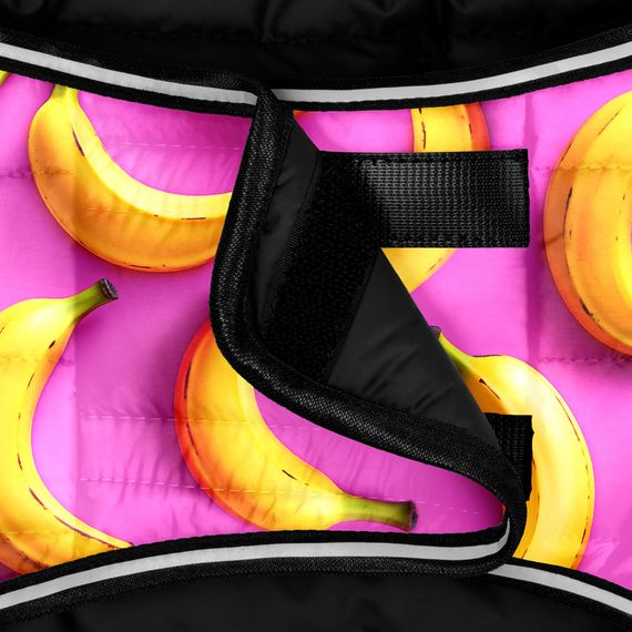 Курточка-накидка для собак WAUDOG Clothes, малюнок "Банани на рожевому", XL, А 47 см, B 68-80 см, С 42-52 см | Зображення 3