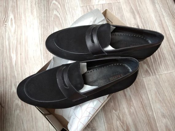 Черные замшевые лоферы 41 размер | Зображення 2