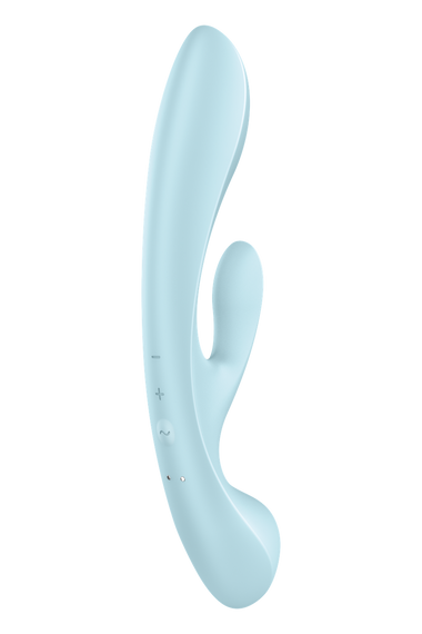 Вибратор кролик Satisfyer Triple Oh с тремя моторами, голубой Sex Aura | Зображення 4