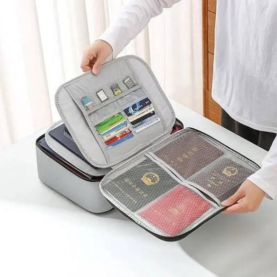 Сумка-органайзер для документів із кодовим замком Сіра