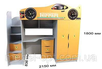 Детская кровать-комната Bed-Room №1 Ferrari графит, спальное место 1700х800 мм | Зображення 9