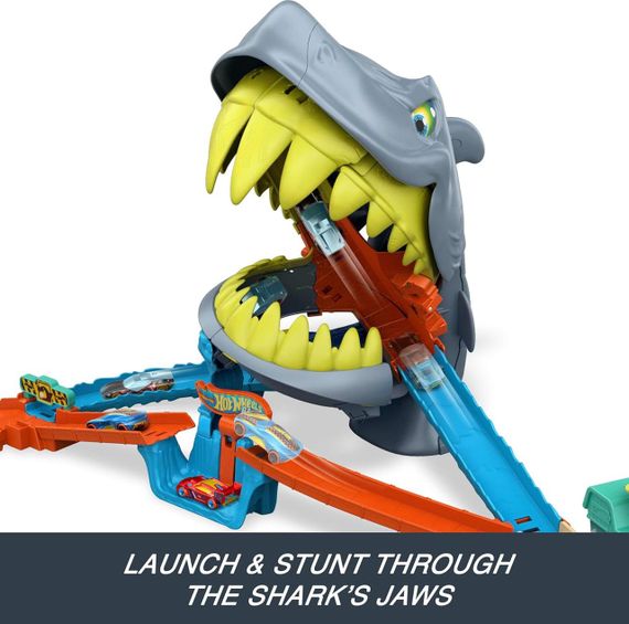 Трек Хот Вілс Сіті Небезпечні істоти Пляжна атака акули Оригінал Hot Wheels City Shark Chomp Beach | Зображення 5
