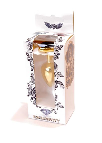 Анальная пробка - Jewellery Gold Heart Plug Black sexstyle | Зображення 7