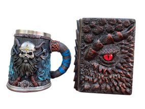 Подарунковий набір Кухоль 3D Скандинавський Воїн і Блокнот 3D «Око полум'яного Дракона»