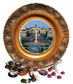 Декоративная подвесная тарелка Киев декоративная тарелка города Украины