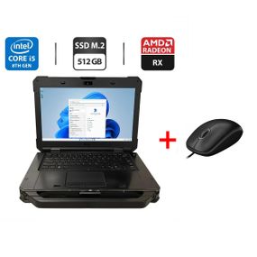 Захищений ноутбук  Б-клас Dell Latitude 5424 Rugged / 14" (1920x1080) IPS / Intel Core i5-8350U (4 (8) ядра по 1.7 - 3.6 GHz) / 32 GB DDR4 / 512 GB SSD M.2 / AMD Radeon RX 2 / WebCam / Два АКБ б/в + Подарунок Дротова миша / USB
