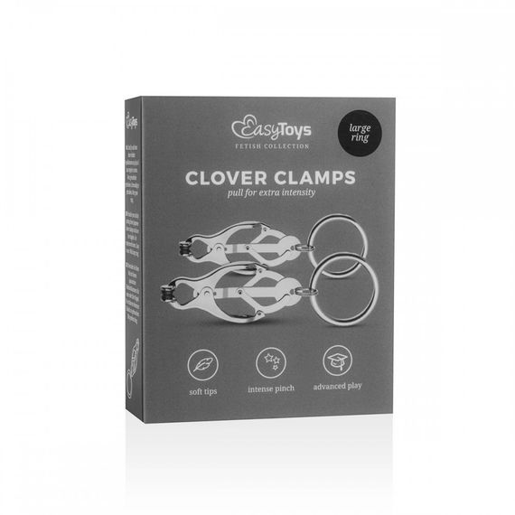 Зажимы для сосков с кольцами EasyToys Clover Clamps With Clips sexstyle | Зображення 2