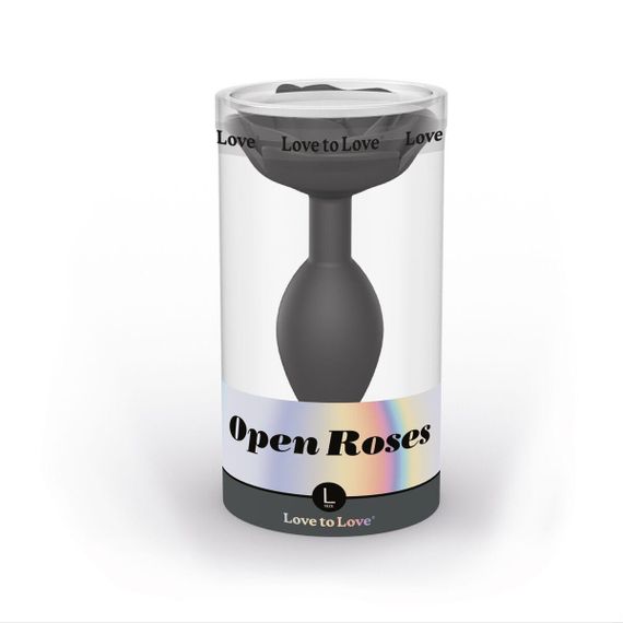 Силіконова анальна пробка Love To Love OPEN ROSES L SIZE - BLACK ONYX | Зображення 5