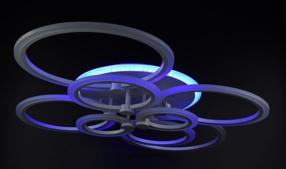 Люстра світлодіодна стельова LED світильник для квартири на стелю лед з пультом 25963 Білий 14х80х103 см. | Зображення 6